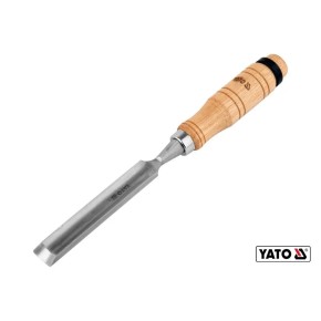  Стамеска напівкругла YATO : b= 25 мм, клинок-125 мм, дерев'яна ручка-112 мм (YT-62826)