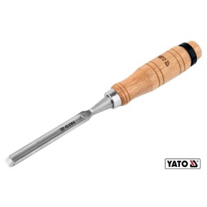 Стамеска полукруглая YATO : b= 10 мм, клинок- 125 мм, деревянная ручка- 112 мм (YT-62821)