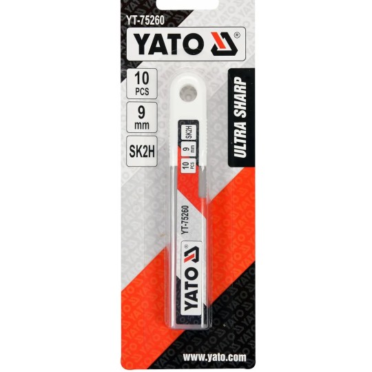 Лезвия стальные с отломными сегментами YATO 10 штук YT-75260
