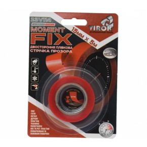Стрічка двостороння плівкова Virok Moment Fix 15 мм х 5 м (23V114)