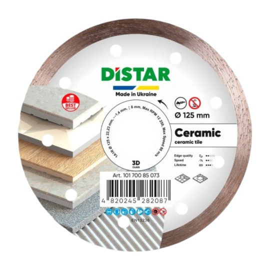 Круг алмазный отрезной Distar Ceramic 1A1R 125x1.4x8x22.23 мм