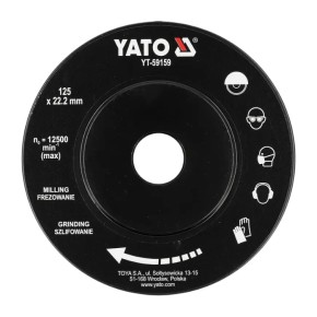 Диск‑фреза Yato 125х22.2 мм для УШМ по дереву (YT-59159)