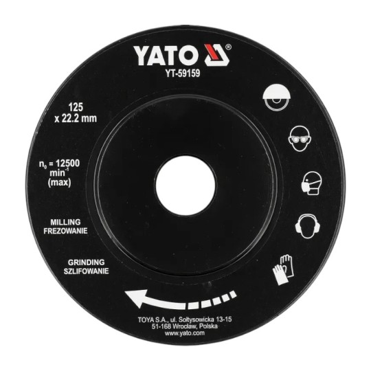 Диск-фреза Yato 125х22.2 мм до КШМ по дереву (YT-59159)