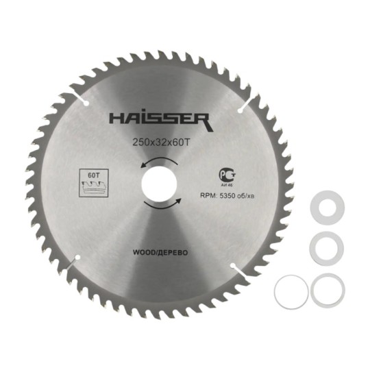 Диск пильный Haisser 250х32 мм 60 зубьев по дереву (4311640)