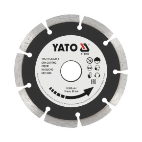 Круг алмазний вiдрiзний Yato Segment 125 мм (YT-6003)