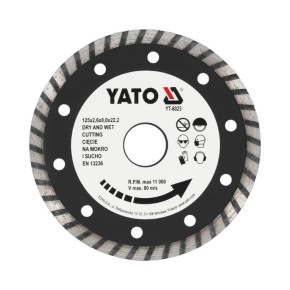 Круг алмазний вiдрiзний Yato Turbo 125 мм (YT-6023)