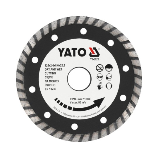 Круг алмазный отрезной Yato Turbo 125 мм (YT-6023)
