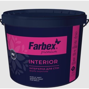 Фарба інтер’єрна високоякісна ВДА "Interior", біла матова, ТМ Farbex 1,4 кг