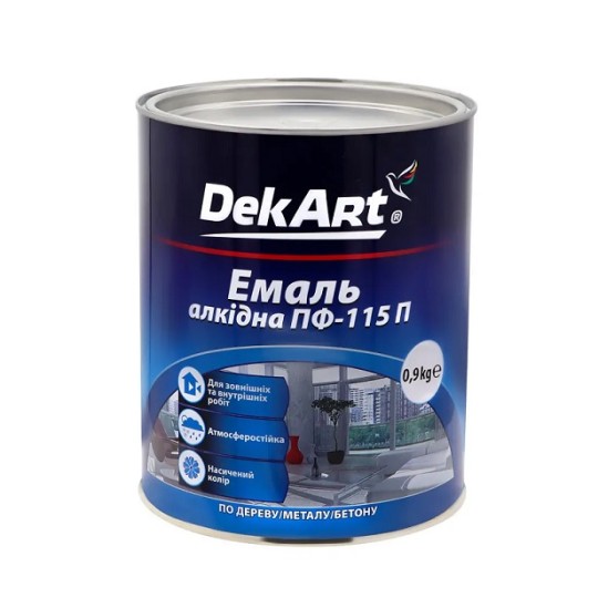 Емаль алкідна ПФ-115П DekArt жовта 0.9 кг