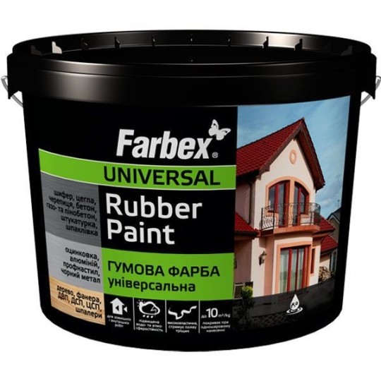 Краска резиновая Farbex Rubber Paint графитовая 12 кг