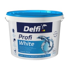 Краска латексная Delfi Profi White для стен и потолков 14 кг