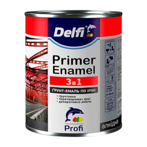 Грунт-эмаль по ржавчине 3 в 1 Delfi белая матовая 0.9 кг
