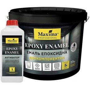 Емаль епоксидна двокомпонентна Maxima Professional Epoxy Enamel біла (база 2.5 кг + активатор 0.5 кг)