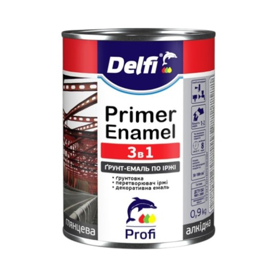 Грунт-емаль по іржі 3 в 1 Delfi синя 0.9 кг