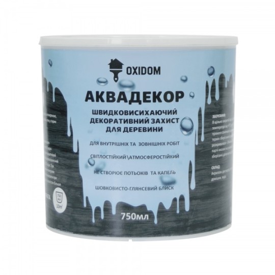 Декоративний захист для дерева Oxidom Аквадекор білий 0.75 л