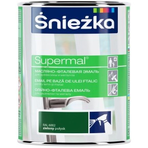 Эмаль масляно-фталевая Sniezka Supermal RAL 6002 зеленый глянцевый 0.8 л