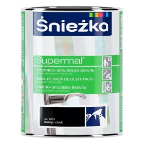 Эмаль масляно-фталевая Sniezka Supermal RAL 9005 черный глянцевый 0.8 л