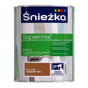 Эмаль масляно-фталевая Sniezka Supermal F560 средний орех глянец 0.8 л RAL 8002