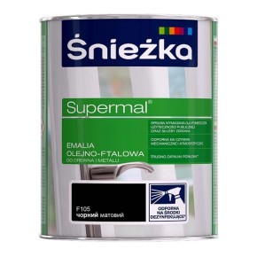 Емаль олійно-фталева Sniezka Supermal F105 чорний матовий 0.8 л