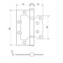 Петля накладна APECS 100*75*2,5-B2-V2-Steel-NIS (20292)