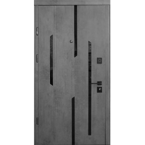 Двери Сост. Lux Mirage 950Л бетон т./бетон сер. + Flash (черная)