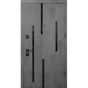 Двери Сост. Lux Mirage 950Пр бетон т./бетон сsр. + Flash (черная)