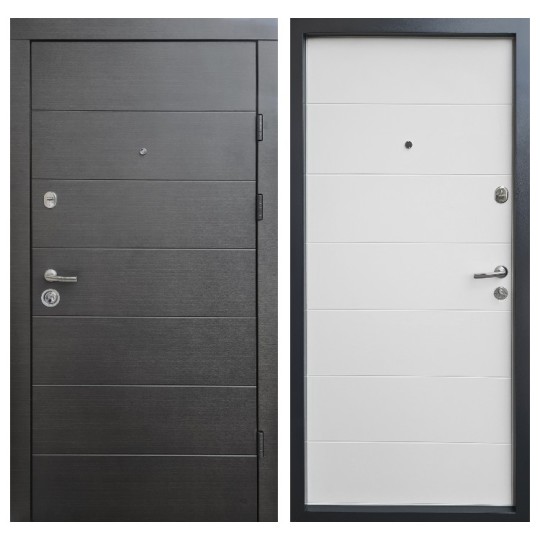 Двери входные Qdoors Премиум Kale Горизонталь 850 R венге тёмный горизонт/венге ванильный горизонт