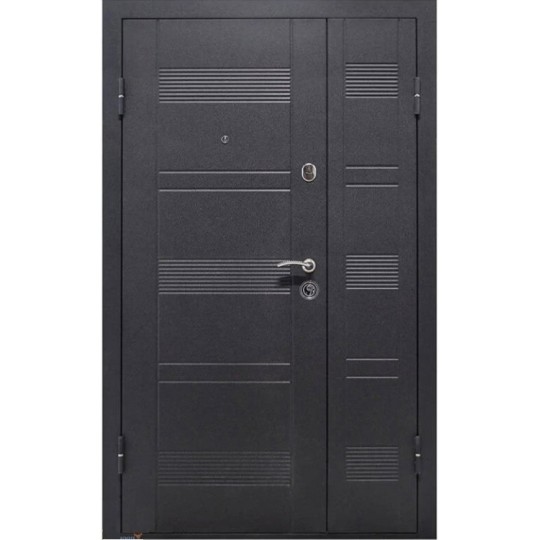 Дверь мет/мдф БЦ-Горизонт венге горизонт серый (1200 L) с ручкой
