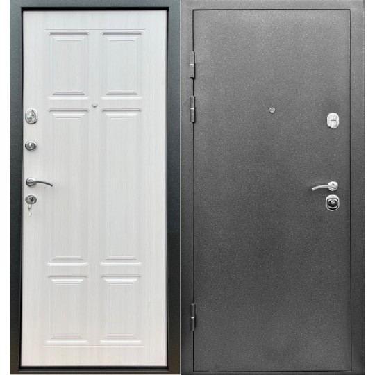 Дверь металлическая Аляска Серебро Сосна белая (860L)