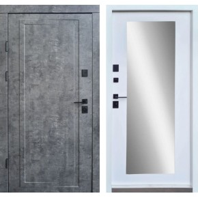 Дверь входная Qdoors Ультра Мироy 850 L мрамор тёмный/белая шагрень (без глазка)