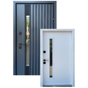 Дверь входная Straj Proof Standart Mottura Rio-S Loft 970 R Антрацит/vin.Белый атлас