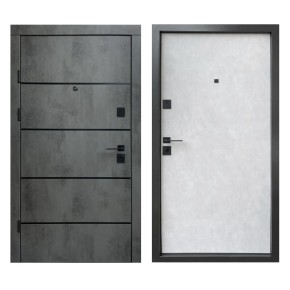 Двері вхідні Qdoors Преміум Kale Комбі-Аk/Гладь 850 L оксид темний/бетон сніжний