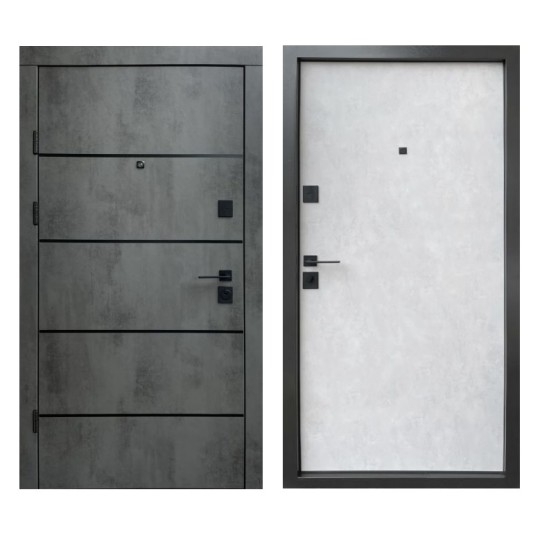 Двері вхідні Qdoors Преміум Kale Комбі-Аk/Гладь 850 L оксид темний/бетон сніжний