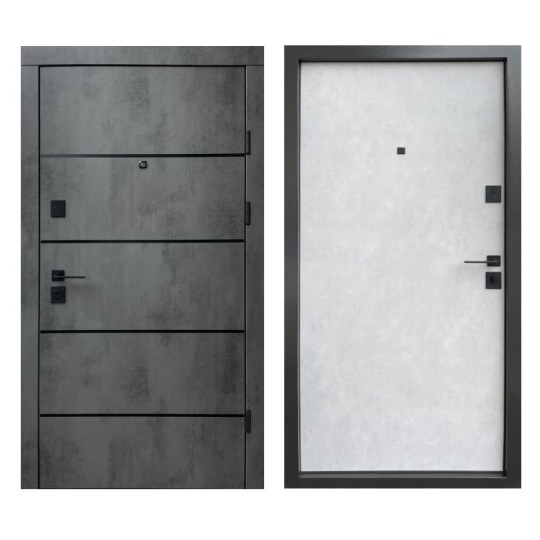 Дверь входная Qdoors Премиум Kale Комбі-Аk/Гладь 850 R оксид тёмный/бетон снежный