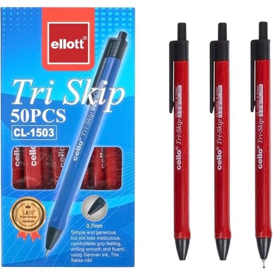 Ручка масляна Ellott Tri Skip червона CL-1503-50