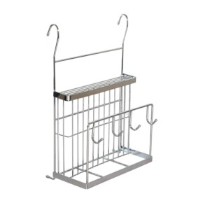 Полка для ножей и досок Lemax 25х13х39 см с крючками хром (MX-427)