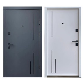 Дверь входная Qdoors Премиум Триони-Аk 850 R антрацит/белая шагрень