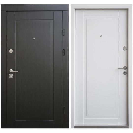 Двері вхідні Qdoors Преміум Kale Прованс 850 R венге темний/біла шагрень