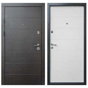 Дверь входная Qdoors Премиум Kale Горизонталь 850 L венге тёмный горизонт/белая шагрень
