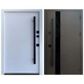 Двері вхідні Qdoors Стріт Елегант 950 R RAL8019/біла шагрень