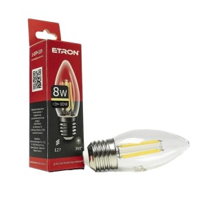 Лампа світлодіодна Etron Filament Power 1-EFP-119 С37 8W 3000K E27