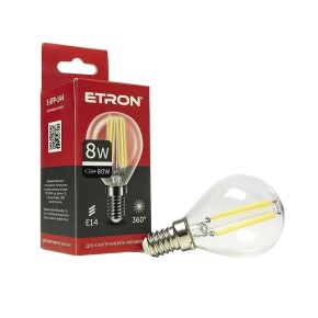 Лампа світлодіодна Etron Filament Power G45 E14 8W 4200K (1-EFP-144)