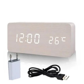 Годинник мережевий YAJIA VST-862-6 білий температура, USB