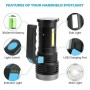 Фонарик аккумуляторный USB 3w+10+Cob 3000 Lumen