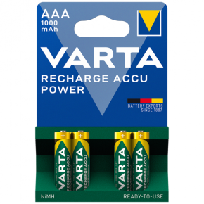 Акумулятор VARTA RECHARGEABLE ACCU AAA 1000mAh BLI 4 NI-MH (READY 2 USE) (5703301404)