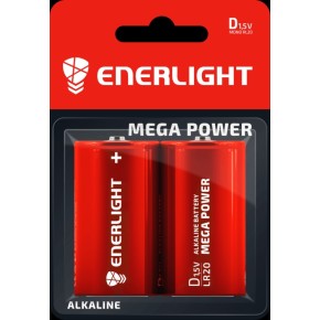  Батарейка ENERLIGHT MEGA POWER D BLI 2 (90200102)