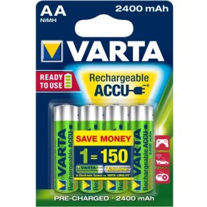 Аккумулятор VARTA RECHARGEABLE ACCU AA 2400mAh BLI 4 NI-MH (READY 2 USE) (56756101404)