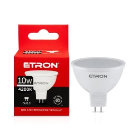 Лампа світлодіодна Etron 10W 4200K GU5.3 MR16 (1-ELP-860)