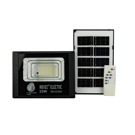 Прожектор светодиодный Horoz Electric Tiger-25 25W 6400K с солнечной панелью