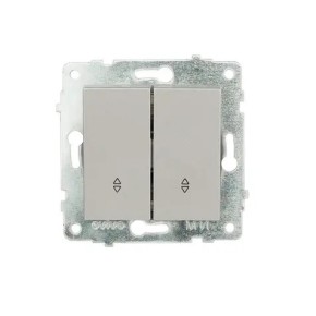 Механізм вимикача 2-го прохідного врізн.10A 220V IP20 Ovivo Grano срібний (600-000210-211)